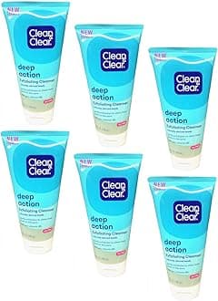 Clean & Clear Scrub Deep Action Exfoliating 5 Ounce Oil-Free (148ml) (6 Pack)
