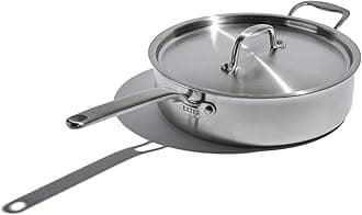 Heritage Steel Eater x 4 Quart Saute Pan | Made in USA | 5-Ply Fully Clad Stainless Steel Saute Pan | Stay Cool Handle Design | Induction Saute Pan | Non Toxic Pan | Cook like an Eater