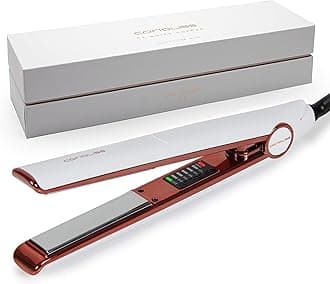 C1 Hair Straightener for Women Professional Titanium Plates Flat Iron (White Soft Touch Copper)