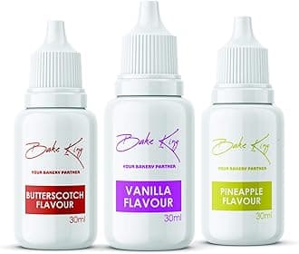 Combo of Butterscotch Pineapple and Vanilla Flavour 30ML Each Essence for Baking Cakes Jams Jelies Cookies Ice Creams and Puddings Liquid Food Essence (Set of 3)