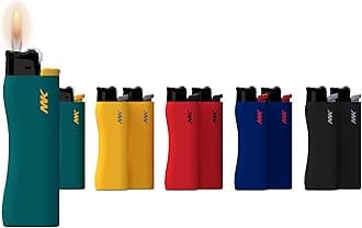 MK 10pcs Lighters 9G Flint Strike Refillable Lighter,Striking Design, Ideal as Lighters for Candle, BBQ, Butane Lighter, Classic Pocket (9G-HUE-10PC)