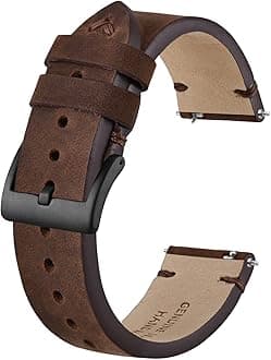 BISONSTRAP Distressed Leather Watch Strap, Watch Replacement Bands for Men, Quick Release Spring Bars, Band Width 18mm 20mm 22mm