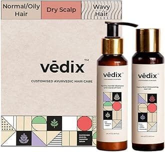 Vedix Ayurvedic Hair Care Combo Pack - Customized Oil for Dandruff and Anti-Dandruff Shampoo for Normal/Oily Hair With Dry Scalp & Wavy Hair - 200 ml