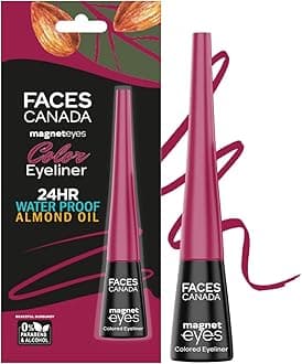 FACESCANADA Magneteyes Color Eyeliner Gel - Graceful Burgundy,4 Ml|Glossy Finish|24Hr Long-Lasting|Waterproof|Smudgeproof|Precise Application|Intense Color Payoff|Almond Extract & Vitamin E