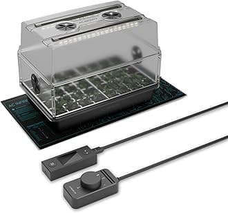 Humidity Dome, Germination Kit with Waterproof Seedling Mat and Dimmable LED Grow Light Bars, Vented Height Extension Panels, for Indoor Gardening, Seed Starting, Plant Cloning (Full Kit)