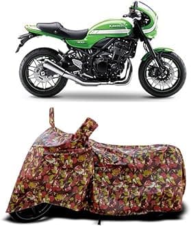 DUFFEL-Two Wheeler Bike Body Cover Compatible for Kawas Z900 Rs Cafe Racer Heat Protectio/UV-Rays/Birds Dropping/DustProof/Waterproof Indoor Outdoor and Parking Full Body Protection All Variants[RMJ]