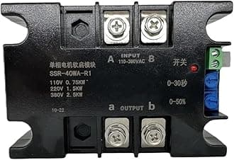 220V Single-Phase Motor Soft Starter Soft Start Module Soft Start 50-60HZ Compatible 1/1.5/2/3/4/6/8KW(SSR-60WA-R1(2KW))