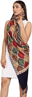 SWI WITH LABEL Women's Kashmiri Aari Embroidered Wool Stole