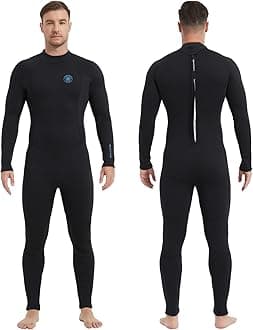 Men's Wetsuit 3/2mm and 5/4mm,Full Wetsuits for Men,Men‘s 3mm Full Wetsuit Front Zip for Diving Snorkeling Surfing Swimming