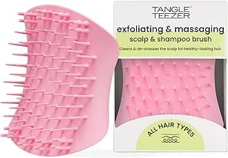 Tangle Teezer The Scalp Exfoliator & Massager - Perfect for Hair Treatment & Scalp Detox - Removes Dirt & Dead Skin Cells - Use in Shower or with Hair Oil - Pretty Pink