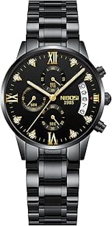 NIBOSIWomen's Watches Analog Quartz Diamond Dail Watches for Women Ladies Fashion Casual Chronograph Watches with Stainless Steel Strap