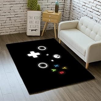 Morbuy 3D Game Print Rugs Modern Carpets Living Room Rug, Extra Large Size Soft Short Medium Pile Rugs Anti Slip Washable Floor Mats for Bedroom Kids Room Decor (White,80x120cm)