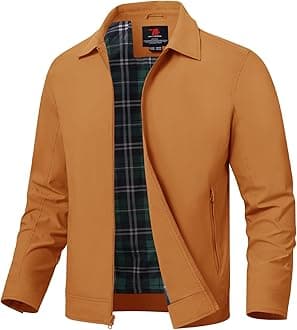 TBMPOY Mens Lightweight Jackets Light Windbreaker Full Zip Casual Work Jacket Golf Business Fall Track Coat with Pockets