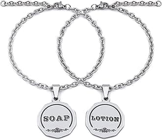 Soap/Dish Soap, Lotion/Hand Soap Tags - Double-Sided Labels for Kitchen/Bathroom Dispensers- Laser Engraved Three-Dimensional Font, Mason Jar Decoration, 2 pcs Set (Silver)