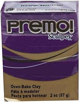 Sculpey Premo™ Polymer Oven-Bake Clay, Purple, Non Toxic, 2 oz. bar, Great for Jewelry Making, Holiday, DIY, Mixed Media and Home décor Projects. Premium Clay Perfect for clayers and Artists.