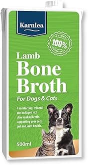 Pets Lamb Bone Broth - 500ml | 100% Real & Natural Liquid Bone Broth for Cats & Dogs | Nutritious, High in Collagen & Protein for Healthy Joints, Gut, Digestion, Skin & Sickness Recovery