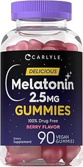Melatonin 2.5 mg Gummies | 90 Count | Berry Flavor Gummy Supplement | Vegan, Non-GMO, Gluten Free