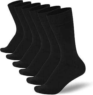 Men's Cotton Crew Socks, Super Soft and Breathable Dress Crew Thin Socks Lightweight Socks for Men 3-6 Pairs Pack Size 8-14