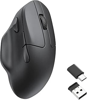 Keychron M7 Wireless Computer Mouse, 26K DPI Optical Computer Mouse, 2.4 GHz/Bluetooth/Wired with Macro Button 63g Lightweight Ergonomic, Up to 70 Hours Worktime for Laptop macOS/Windows - Black