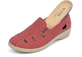 VJH confort Women’s Flat Shoes, Slip-on Round Toe Light Weight Comfort Casual Walking Shoes