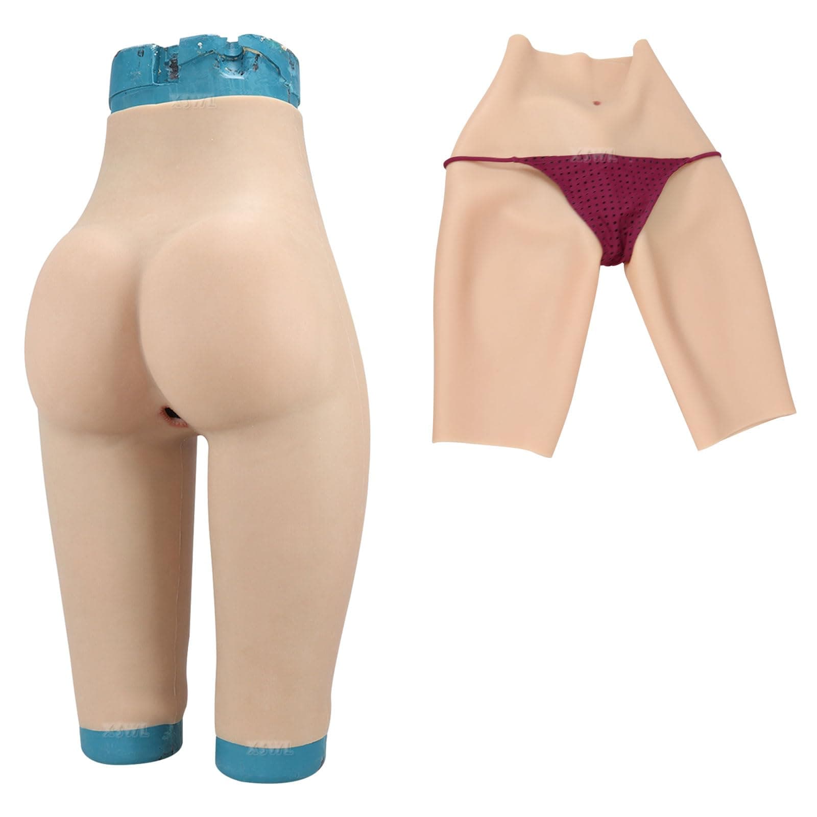 XSWLSilicone Pants Realistic Shemale Fake Vagina Underwear Artificial Cropped HIPS Lifter Shapewear Shorts for Crossdresser