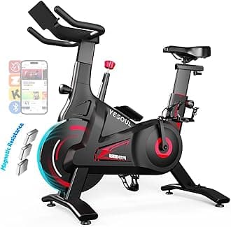 Exercise Bike for Home – Stationary Bike with Stable Triangle Frame, Silent Magnetic Resistance, 300 lbs Capacity, Dual-Stage Drive & Alloy Flywheel, Smart APP with Scenic & Live Classes