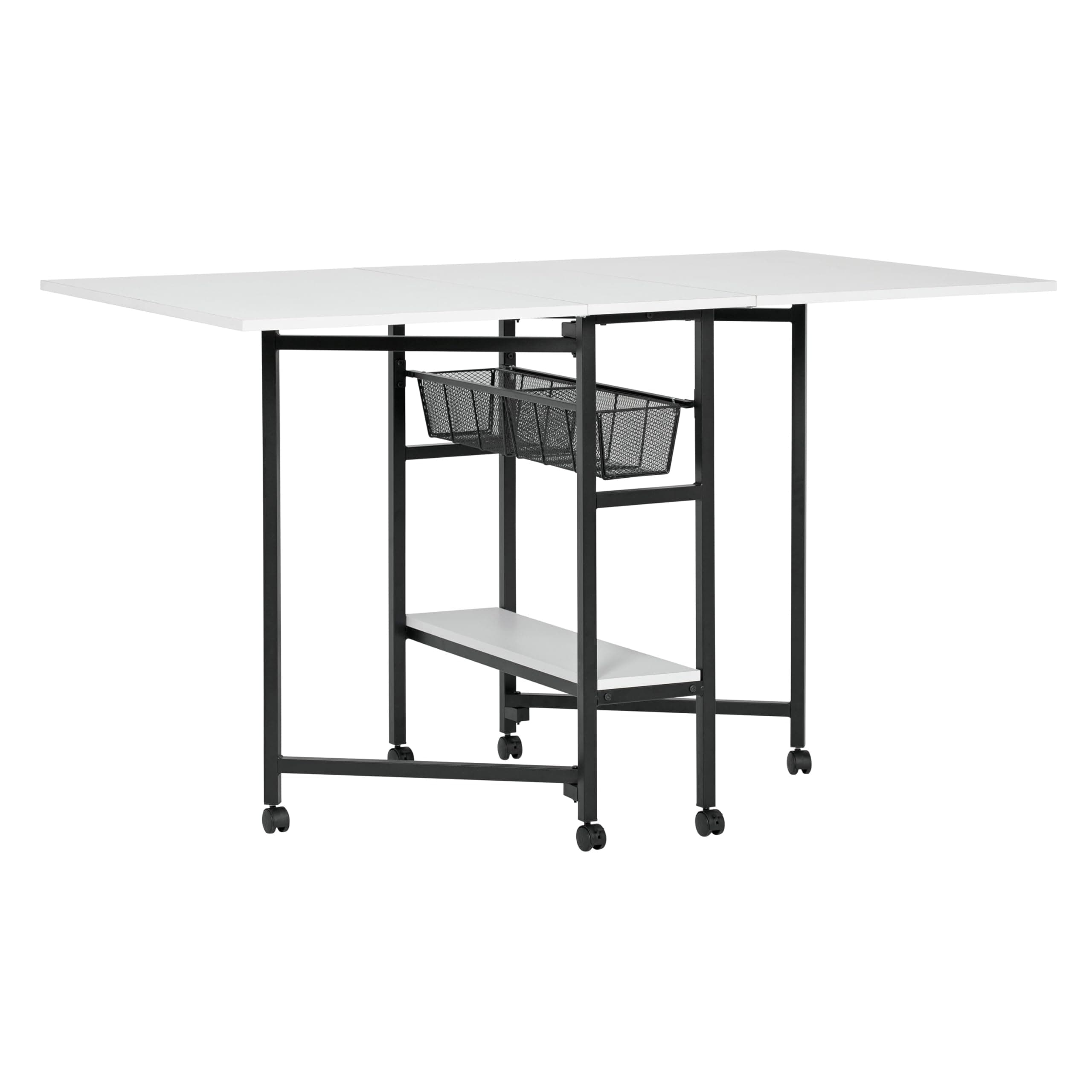 Studio Designs Sew Ready Fabric Cutting Standing Table with Craft Organizers - 58.75" W x 36.5" D x 30" H - Charcoal / White