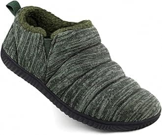 Men's Comfy Caterpillar Slippers Indoor Outdoor House Shoes, Warm Soft Knit Upper Fuzzy Fleece Lined Memory Foam Sole with Hard Bottom