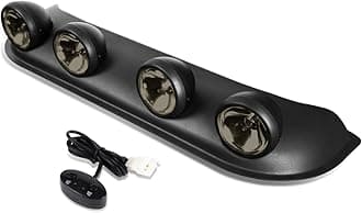 Universal Black Frame Smoked Lens Roof Mounted Fog Light + Bulbs + Switch