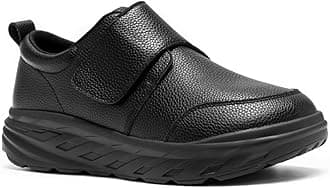 Men's Orthopedic Diabetic Extra Wide Leather Dress Shoes: Comfortable Arch Support Hammer Toes Walking Shoes for Plantar Fasciitis, Casual Orthotic Slip On Laofers for Foot and Heel Pain