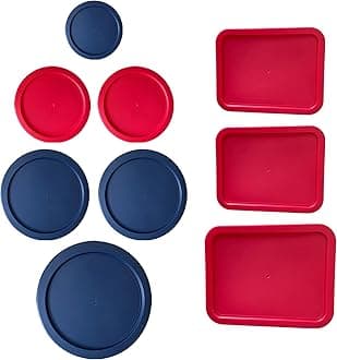 Replacement Lids for Pyrex (1) 7202-PC 1 Cup Blue (2) 7200-PC 2 Cup Red (2) 7201
