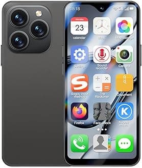 Truely Mini 4G Smartphone Unlocked with 4.3 Inch Full Screen, Android Smart Phone Dual SIM Dual Camera 2750mAh Facial Recognition Bluetooth WiFi Student Pocket Cellphone (Black)