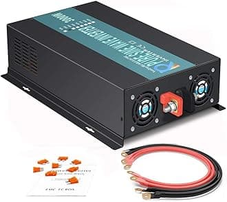 WZRELB 3000W 12V Pure Sine Wave Solar Power Inverter DC AC Converter (RBP300012W),Black