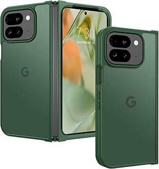 BENTOBEN for Google Pixel 9 Pro Fold Case, Translucent Matte Reveal Logo Slim Thin Shockproof Anti-Yellow Lightweight Women Men Boys Girls Protective Phone Cover Cases for Pixel 9 Pro Fold 8.0", Green