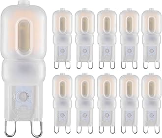 G9 LED Bulb 2W Equivalent to 20、25W Halogen lamp 10-Pack T4 G9 Warm White 3000K 120V G9 Base, Crystal Chandelier, 360°Omni-Directional Lighting, Home Lighting Non-dimming