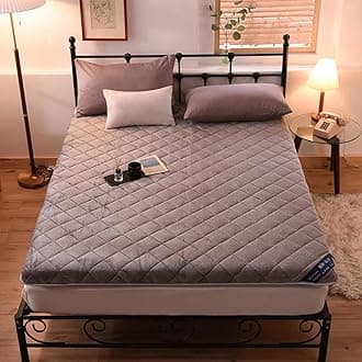 KKCD Milk Plush Japanese Futon Mattress Floor Mattress Foldable Sleeping Mattress for Floor Japanese Tatami Roll Mat Soft Portable Sleeping Pad Quilted Bed Mattress Topper,Grey,90x200cm(35 * 79in)