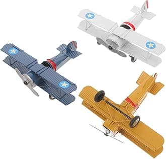 HOMSFOU Vintage Airplane Ornament Metal Aircraft Model 6.5 Inch Retro Plane Decor for Home Office Desktop Display