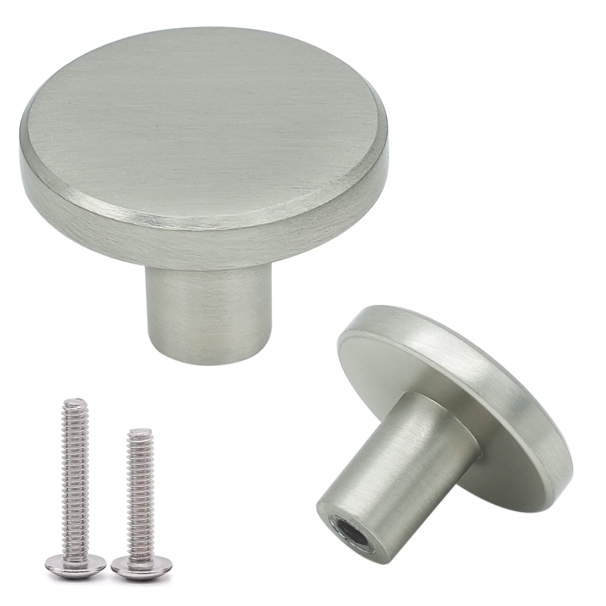 Round Brushed Nickel Knobs