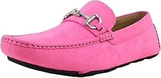 Walken Men's Casual Slip-On Loafers, Driving Moccasin Shoes for Men with Silver Buckle, Available in Plush Microfiber and PU Leather