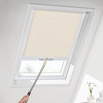 MiLin Skylight Shades Cordless Cellular Blinds for Window Shades Suitable for Roof Inclined Plane Room Windows - Custom Cut to Size (Light Filtering Creamy)