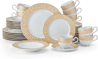 Mikasa Parchment Gold 40 Piece Dinnerware Set, Service for 8