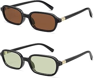 Retro Rectangular Sunglasses for Women Vintage Fashion Trendy Funny Small 90s Square Sunnies 2025 AP3698