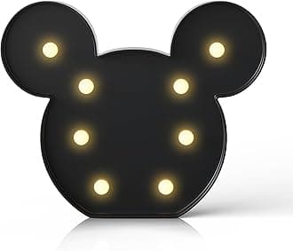 Black Mouse Decor, Battery Powered Night Light for Kids, Birthday Decorations, Kids Room Decor for Bedroom, Wall Decorations
