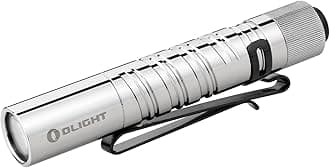 OLIGHT I3T EOS 180 Lumens Dual-Output Slim EDC Flashlight for Camping and Hiking, Tail Swith Flashlight with AAA Battery (Polished Stainless Steel)