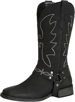 SheSole Womens Square Toe Cowgirl Cowboy Boots Wide Calf Fashion Western Shoes