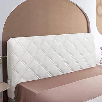 Headboard Covers Slipcover, Stretch Bed Headboard Covers, Small Square Jacquard Dustproof Protector Cover for Upholstered Headboard (Milk White, Queen Headboard Length ( Color : #37 , Size : Twin:100c