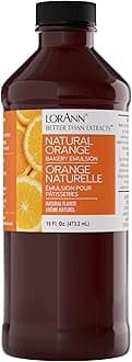 LorAnn Oils Orange Bakery Emulsion: True Essence, Ideal for Boosting Fruit Tones in Cakes, Cookies & Desserts, Gluten-Free, Keto-Friendly, Extract Substitute Essential for Your Kitchen, 16 Oz