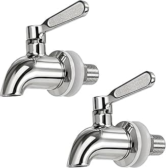 Replacement Spigot for Beverage Dispenser, Stainless Steel Spigot for Drink Dispenser, ​Water Dispenser Spigot, Food Grade, with Anti-Clogging Cap