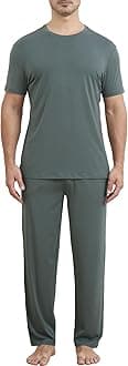 netdraw Men's Ultra Soft Bamboo Viscose Pajama Sets Lightweight Comfy Lounge Sleep Short Sleeve Pjs Sleepwear