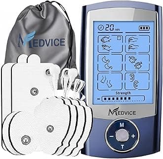 Dual Channel Rechargeable Tens Unit Muscle Stimulator - 2nd Gen 16 Modes & 8 Upgraded Pads for Natural Pain Relief & Management - FDA Cleared Electric Pulse Impulse Mini Massager Machine